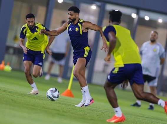 Al Nassr players during a training session ahead of their match against Abha