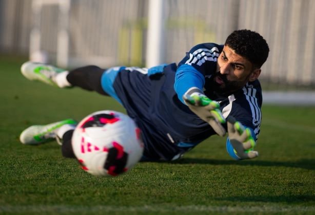 Al Qadsiah players during a training session ahead of their match against Al Ettifaq