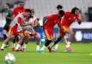 Al Qadsiah players during a training session ahead of their match against Al Ahli
