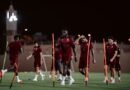 Al Diriyah Club players during a training session ahead of their match against Abha