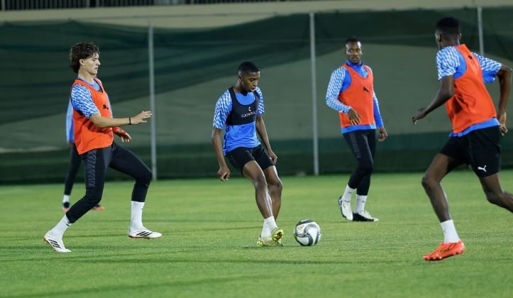 Abha vs. Al Ittihad: Abha players during a training session ahead of their match against Al Ittihad