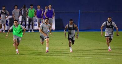 Al Fayha vs. Al Faisaly: Al Fayha players during a training session ahead of their match against Al Faisaly