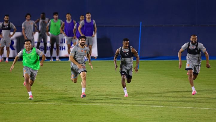 Al Fayha vs. Al Faisaly: Al Fayha players during a training session ahead of their match against Al Faisaly