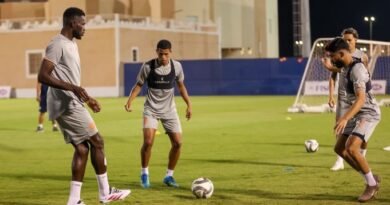 Al Fayha vs. Al Ahli: Al Fayha Club players during a training session ahead of their match against Al Ahli