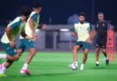 Al Khaleej vs. Al Fayha : Al khaleej players during a training session ahead of their match against Al Fayha