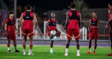 Al Kholood vs. Al Ettifaq: Al Kholood players during a training session ahead of their match against Al Ettifaq