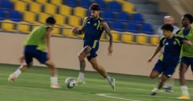 Al Nassr vs. Al Kholood: Al Nassr players during a training session ahead of their match against Al Kholood