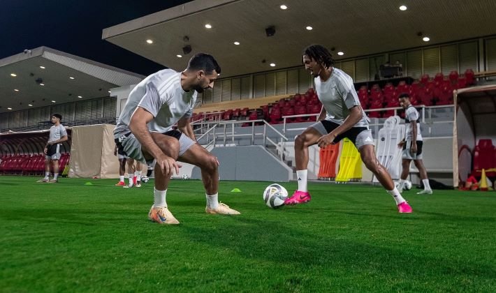 Al Qadsiah vs. Abha: Al Qadsiah players during a training session ahead of their match against Abha