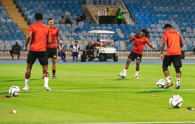 Al Riyadh vs. Al Taawoun: Al Riyadh players during a training session ahead of their match against Al Taawoun