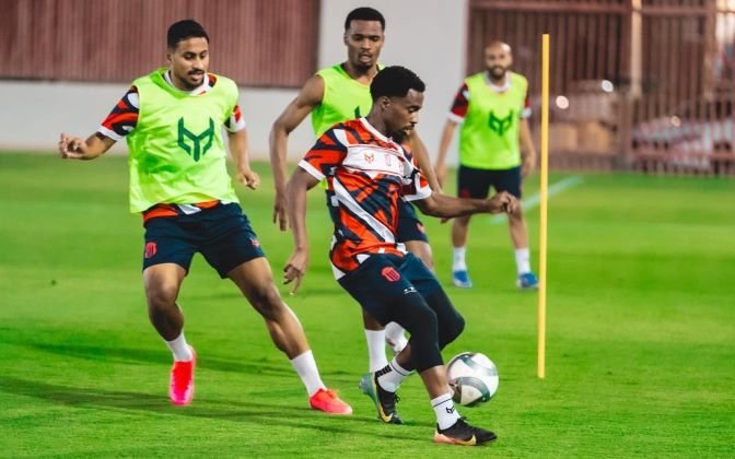 Al Riyadh vs. Al Hilal: Al Riyadh players during a training session ahead of their match against Al Hilal