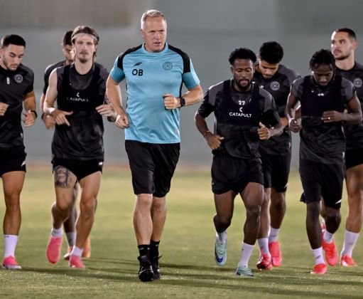 Al Shabab vs. Al Ahli: Al Shabab players during a training session ahead of their match against Al Ahli