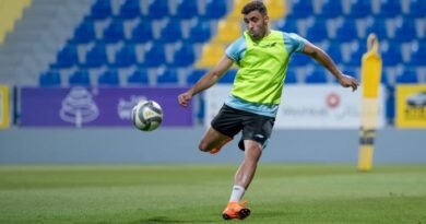 Al Taawoun vs. Al Ettifaq: Al Taawoun players during a training session ahead of their match against Al Ettifaq
