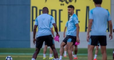 Al Taawoun vs. Al Qadsiah: Al Taawoun players during a training session ahead of their match against Al Qadsiah