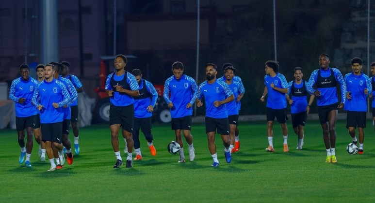 Abha vs. Al Faisaly: Abha players during a training session ahead of their match against Al Faisaly