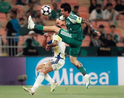 Al Ahli vs. Al Taawoun: Al Ahli players during a training session ahead of their match against Al Taawoun