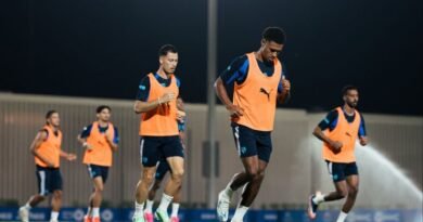 Al Hilal vs. Al Fateh: Al Hilal players during a training session ahead of their match against Al Fateh