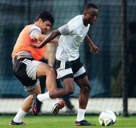 Al Qadsiah vs. Al Fayha: Al Qadsiah players during a training session ahead of their match against Al Fayha