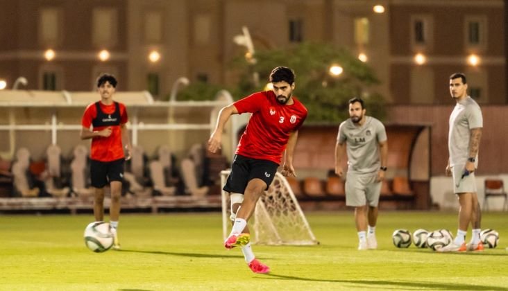 Al Riyadh vs. Al Hazem: Al Riyadh players during a training session ahead of their match against Al Hazem