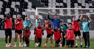 Al Shabab vs. Al Ettifaq: Al Shabab players during a training session ahead of their match against Al Ettifaq