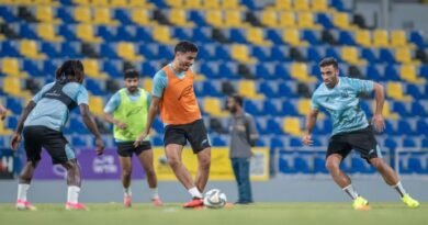 Al Taawoun vs. Abha: Al Taawoun players during a training session ahead of their match against Abha