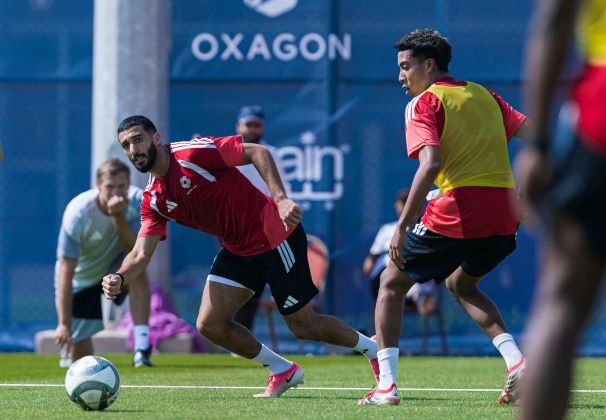 NEOM SC vs. Al Kholood: NEOM SC players during a training session ahead of their match against Al Kholood